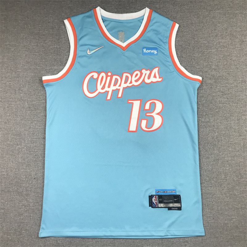 Cheap Men Los Angeles Clippers 13 George Light blue City Edition Nike NBA Jersey